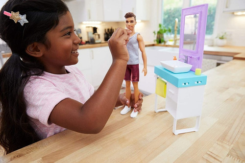 Muñeco Ken Set De Baño + Muñeca Chelsea - Fyk51 - Imagen 6